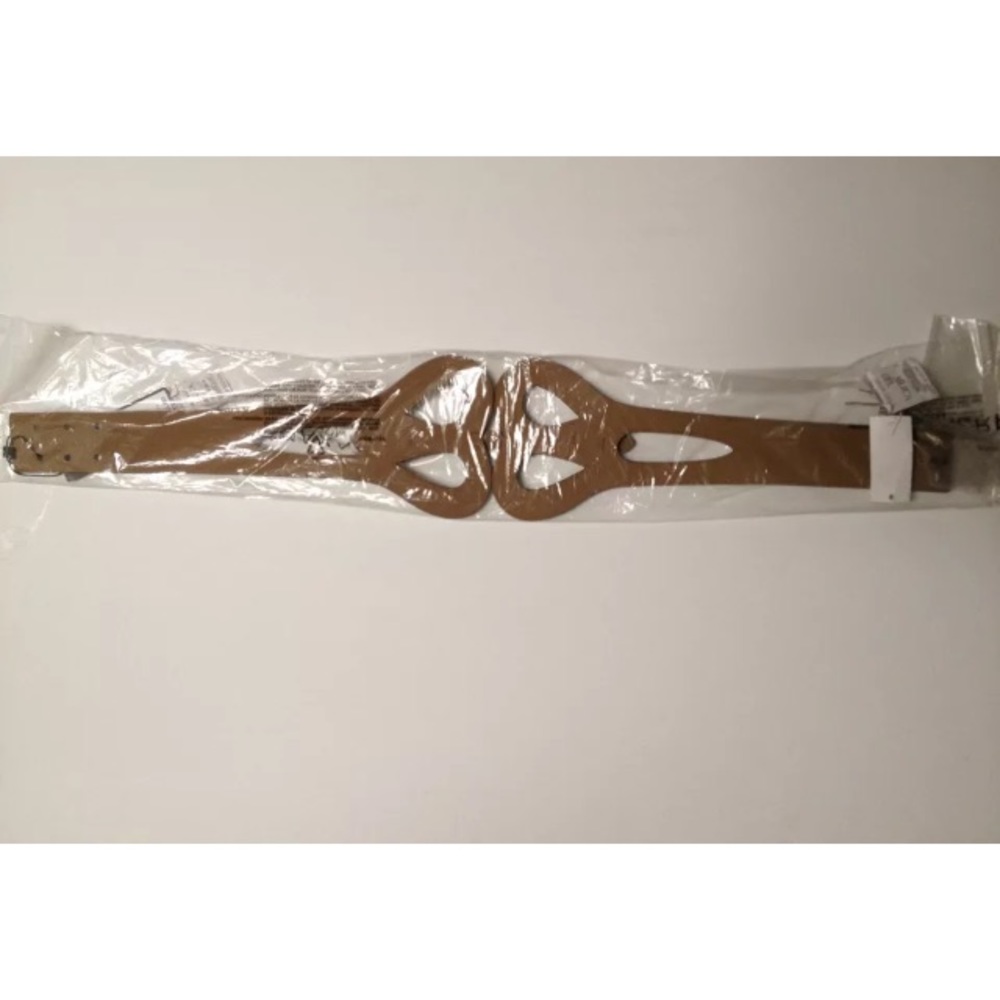 BCBG WAIST BELT WIDE BUTTERFLY BUCKLE CROC WHITE L Large - Picture 4 of 4